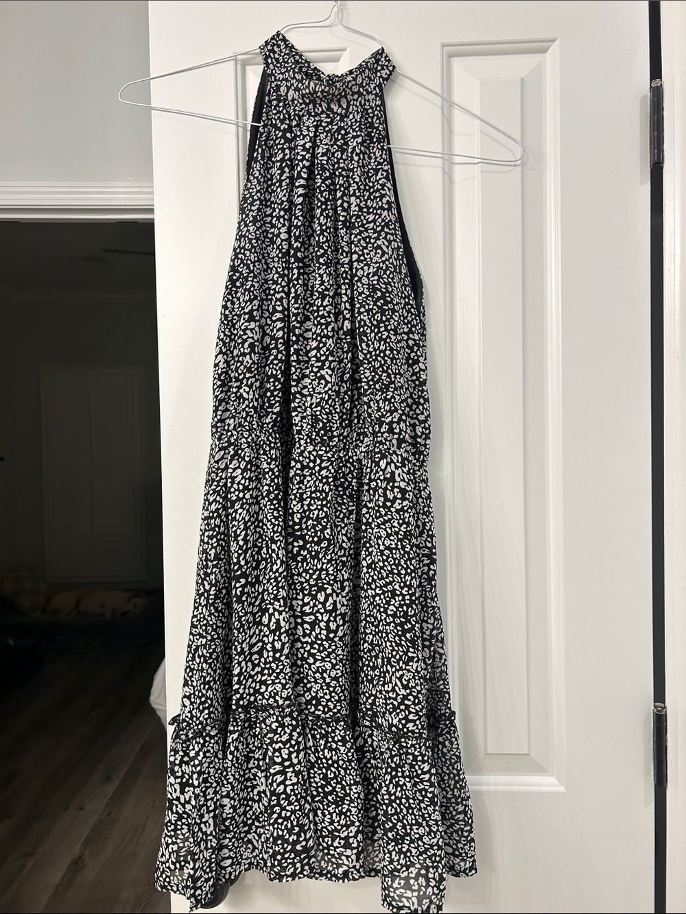 Women’s Black and White Halter dress
